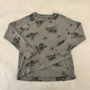 LOFT Gray Paisley Sweatshirt